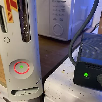 Microsoft Xbox 360 Console And Cords For Parts/ Repair. Turns On - Red Ring • $55