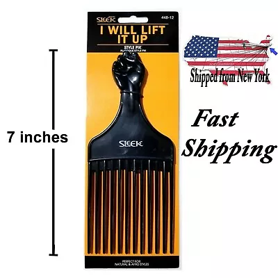 Afro Pick Beauty Supplies Hair Styling Vintage Afro Comb Detangling Black Fist • $11.99