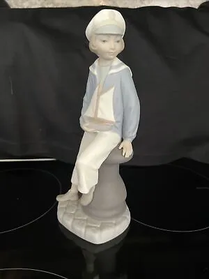 Lladro #4810 Sailor Boy With Yacht Sailboat Figurine • $40