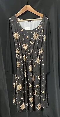 BloomChic Moon Star Sun Celestial Flare-Sleeve Midi Dress Size 18-20 NWT • $26