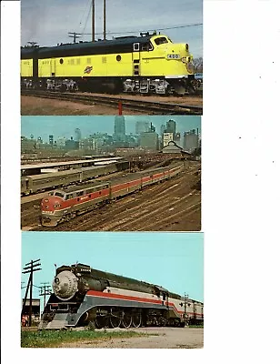 3 Card Lot Railroad Trains Locomotives Amer. Freedom Monon Chicago! • $0.99
