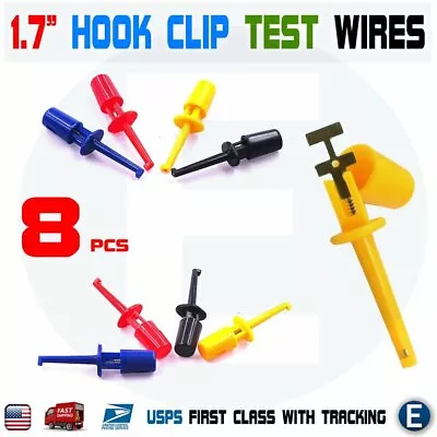 8Pcs 1.7  Multimeter Lead Wire Kit Test Hook Clip Grabbers 4 Colors Test Probe • $2.70