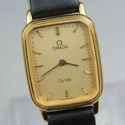 New Battery ◆N MINT◆ Vintage Omega DeVille 1387 Gold Women's QZ Watch From JAPAN • $189.99