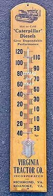 1927 - 1940s CATERPILLAR DIESEL BULLDOZER WOOD THERMOMETER RICHMOND ROANOKE VA • $2500