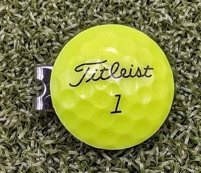 Yellow Golf Ball Marker With Magnetic Hat Clip Pro V1 Prov1x Black Number  • $15.95