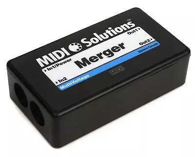 MIDI Solutions MultiVoltage Merger 2-in 2-out MIDI Merge Box • $79.95