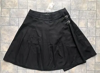 NWT New Club Monaco Size 0 Women’s Summer Kilt Skirt Black 100% Cotton MSRP $79  • $24.99