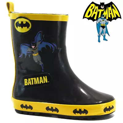 Kids Boys Infants Batman Welington Winter Wellies Rain Mud Puddle Snow Boots • £12.95
