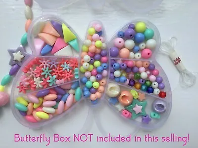 Girls Jewelry Kids Craft Bracelet Making Kit DIY Beads Butterfly Set+FREE GIFT • £2.99