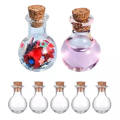 Tiny Glass Bottle Mini Glass Bottles With Wooden Cork Drift Bottle 10Pcs  • $8.90