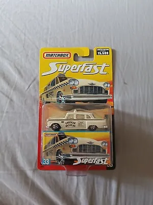 Matchbox Superfast #33 White Checker Cab MOC 2006 • $75