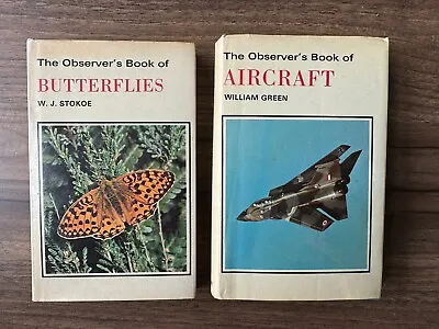 The Observer’s Book Of Butterflies (1977) & Aircraft (1976) Vintage Bundle • £8.99