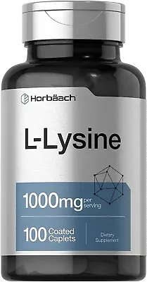 L-Lysine 1000Mg | 100 Coated Caplets | Free Form Dietary Supplement | Vegetarian • $6.99