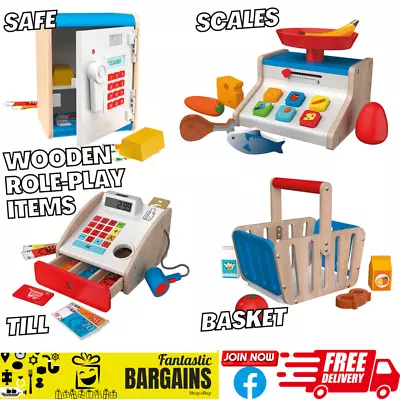 £14.99 • Buy Playtive Role Play Wooden Shop Shopping Play Sets Basket Till Scales Safe 2+