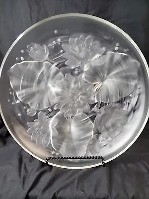 Vintage Verlys Glass Frosted Water Lily Bowl 1930 • $119.84