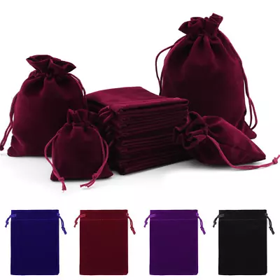 100-1000Pcs Velvet Gift Bags Drawstring Jewelry Pouches Candy Bag Wedding Favor • $343.97