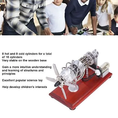 Stirling Engine Model Kit Hot Air Generator 16 Cylinder Swashplate Educationa • $219.31