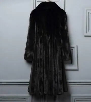 Winter Real Mink Fur Long Thick Ladies Coat Lapel Jacket Warm Parka Size M-4XL • $69.50
