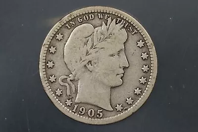 1905 25c Barber Silver Quarter Dollar Early Us Type Coin Q101 • $9.38