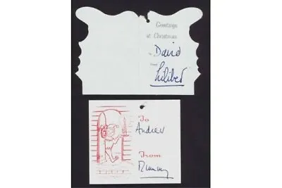 Royalty Queen Elizabeth II Hand Signed Gift Tags To David From Lilibet & Mummy • £6500