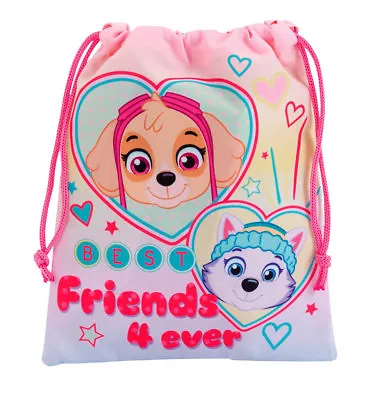 Paw Patrol Drawstring Bag For Lunch Gym Swimwear Featuring Skye And Everest • $3.99