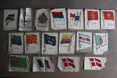 17 Different Silk Cigarette Cards Flags Of The World 1912 BDV + Military • £5.99