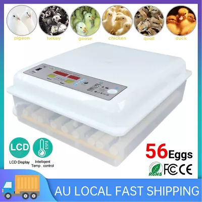 56 Eggs Digital Egg Incubator LED Fully Automatic Turning Chicken Duck Poultry • $75.89