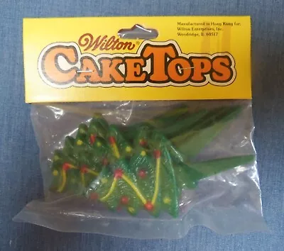 Vtg Wilton Cake Tops Cake Decorating 1983 Christmas Holiday Pine Tree Set Of 6  • $9.99