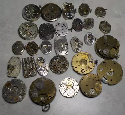 Vtg Lot Of Watch Movement Parts Watchmaker Helbros Elgin Bulova Waltham  #11 • $6.87