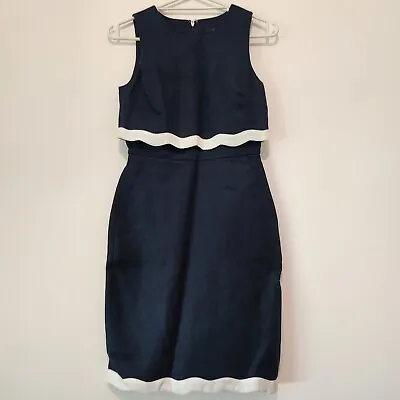 J. CREW Going Places Linen Petite Pencil Mini Dress Navy Size 00 US  • $24.89