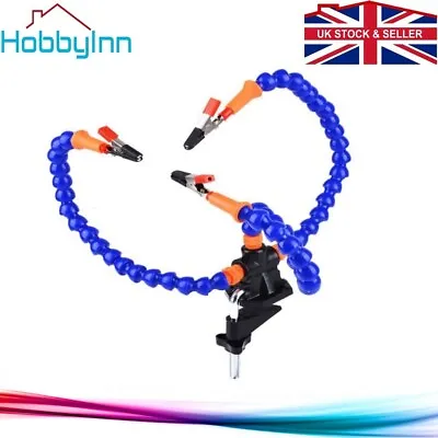 £10.99 • Buy Solder Helping Hands Soldering Third Hand Tool 3pcs Flexible Arms Clamp Swivel 