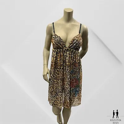 Ed Hardy Christian Rhinestone Bling Dress Size S Small Cheetah Leopard Animal • $59.95