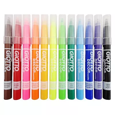 Giotto Decor Textile Permanent Ink Marker Pens - Clothes T-Shirt Shoes Fashion • £2.95