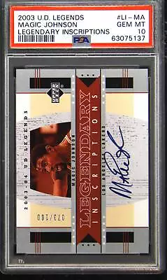 2003 #LI-MA Magic Johnson Autograph Auto 073/100 PSA 10 Gem Mint • $118.50