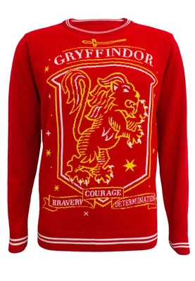 $50.82 • Buy Harry Potter Christmas Jumper Gryffindor Crest Official Unisex Red Ugly Sweater