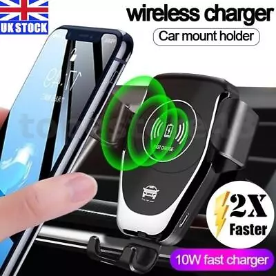 $10.74 • Buy 10W Qi Wireless Charger Car Stand  Fast Charging Universal Gravity For Phone