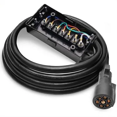 8Foot 7Way Trailer Cord Wire Harness Cord Molded RV Cable W/Conjunction Wire Box • $37.99