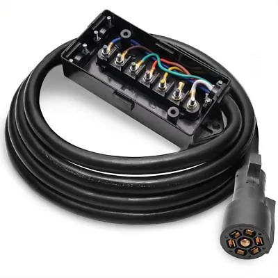 Leisure RV 7 Way Plug Inline Pre-Wired Trailer Cord Junction Box W/12 Foot Cable • $39.99