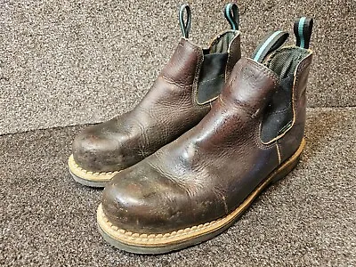 GEORGIA Men's GR530 Brown Slip On Boots Size 12W Steel Toe Boot • $46