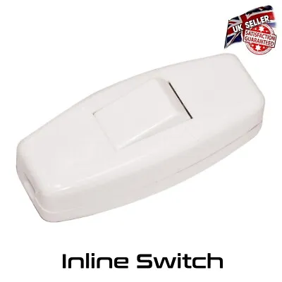 Inline Switch 6A Table Lamp Torpedo DP Switch 2 & 3 Core Cable *UK Supply* • £3.50