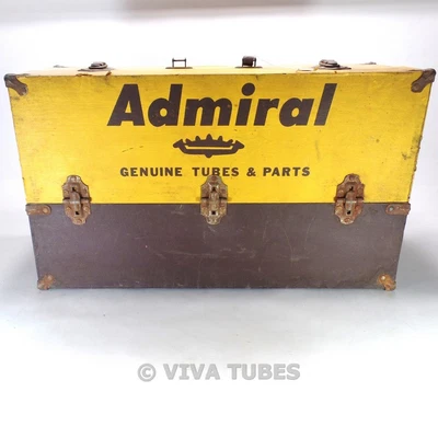 $69.95 • Buy Large, Yellow & Brown, Admiral, Vintage Radio TV Vacuum Tube Valve Caddy Case