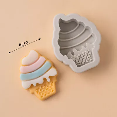 Fondant Mould Ice Cream Silicone Mold Cake Topper Chocolate Baking Sugarcraft 3D • £2.45