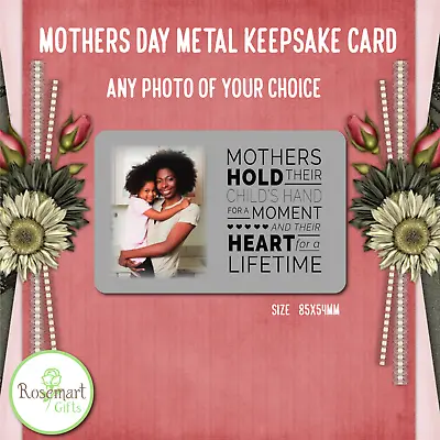 Personalised Photo Metal Card Insert Mothers Day Birthday Gift For Mum Keepsake • £3.50