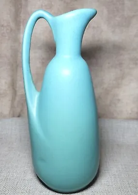 Van Briggle Art Pottery Pitcher Vase Turquoise Aqua Blue Green 9  • $41.99