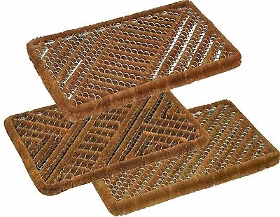 £15.99 • Buy Heavy Duty Boston Coir Door Mat Rubber Scraper Indoor Outdoor Wire Brush 