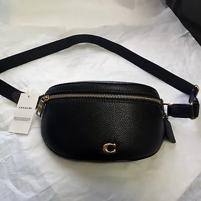 Coach Bethany Belt Bag Leather Black Pebbled CH813 • $184.95