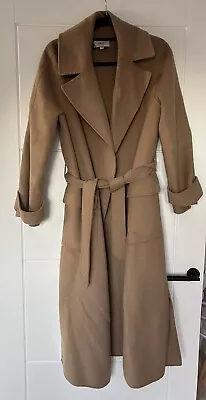 Next Camel Long Wool Belted Coat Size 10. • £24.99