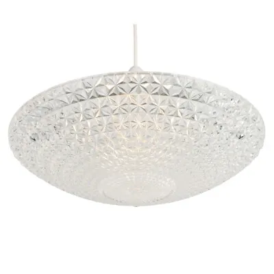 Crystal Ceiling Uplighter - Pendant Shade - Easy Fit Light Shade - Glass Effect • £24.99