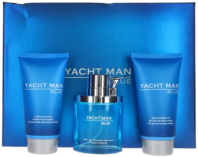 Blue By Yacht Man For Men Set: EDT+Shower Gel+ASB (3.4+4.0+4.0) Shopworn New • $53.99