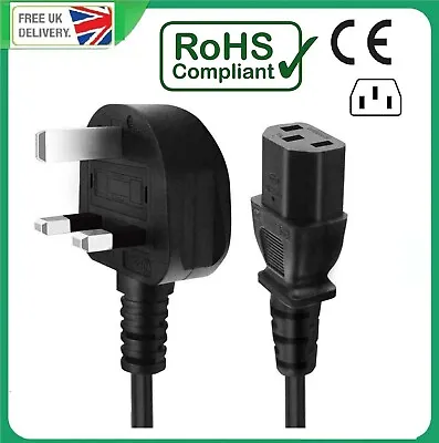 £4.99 • Buy Kettle Lead 1.5m UK Mains Power Plug To IEC C13 Cable Cord For PC Monitor TV